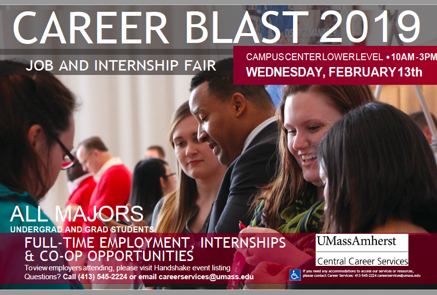 UMass Career Blast Job & Internship Fair Wed. 2/13 | Hampshire College ...