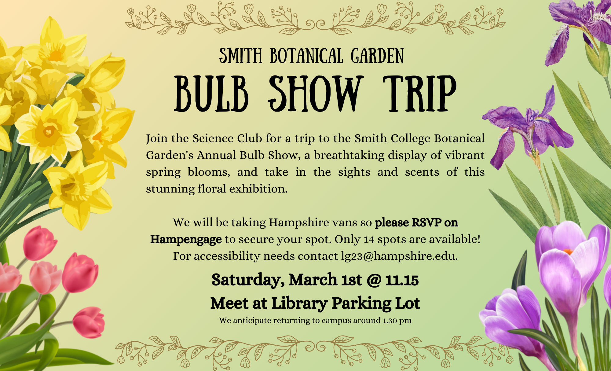 Science Club Smith Botanical Garden Bulb Show Visit Hampshire College